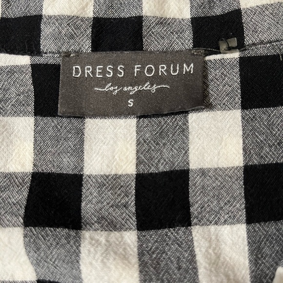 Dress Forum Los Angeles Black and White Buffalo Check Long Sleeve Blouse - Picture 4 of 7